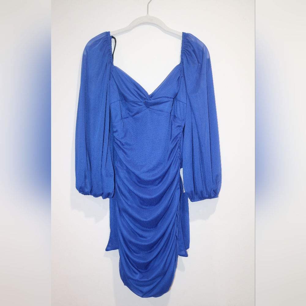 B Darlin Juniors' Ruched Bodycon Dress - Royal - Picture 2 of 9